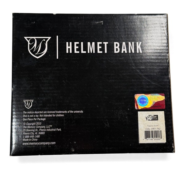 Virginia Tech Hokies Helmet Bank The Memory Company NCAA New Football Gift - Picture 4 of 6